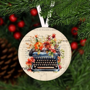 Typewriter Ornament, Typewriter Christmas Ornament, Writer Gift, Writer Ornament, Secret Santa, Writer Christmas Ornament