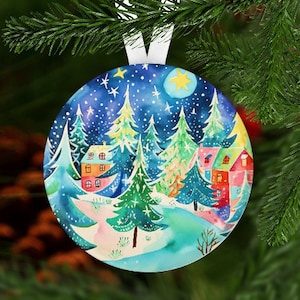 Christmas Ornament, Winter Scene Christmas Ornament, Winter Ornament, Christmas