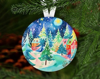 Christmas Ornament, Winter Scene Christmas Ornament, Winter Ornament, Christmas