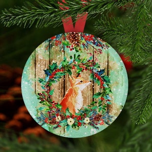 Fox Christmas Ornament, Secret Santa Gift, Stocking Stuffer, Fox Christmas Ornament, Fox Gift