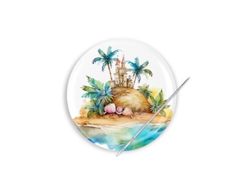 Ocean Needle Minder, Beach Needle Minder, Tropical Needle Magnet, Beach Cross Stitch, Tropical Needle Minder, Vacation Needle Minder