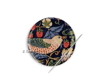 Strawberry Thief Needle Minder, Needle Mind, Strawberry Thief, Cross Stitch Needle Minder