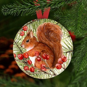 Squirrel Ornament, Squirrel Christmas Ornament, Squirrel Gift, Christmas Ornament,
