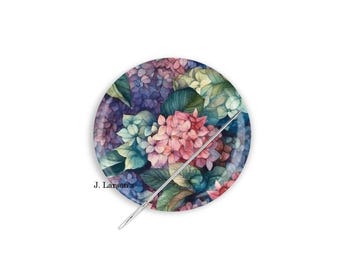 Needle Minder, Needle Keeper, Hydrangea Needle Minder, Cross Stitch Needle Minder, Flower Needle Nanny, Hydrangea Magnet