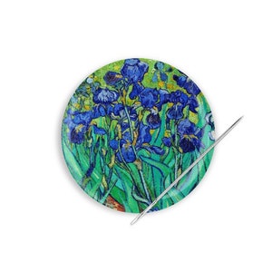 Van Gogh Needle Minder, Iris Needle Minder, Art Needle Minder, Needle Nanny, Van Gogh Cross Stitch