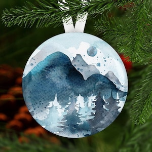 Mountain Christmas Ornament, Hiking Ornament Secret Santa Gift, Stocking Stuffer,  Christmas Ornament,