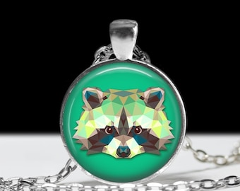 Racoon Necklace Racoon Pendant Wearable Art Jewelry Animal Necklace
