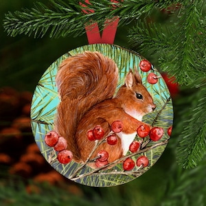 Squirrel Ornament, Squirrel Christmas Ornament, Squirrel Gift, Christmas Ornament,