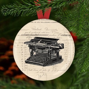Typewriter Ornament, Typewriter Christmas Ornament, Writer Christmas Ornament, Gift for Writer, Typewriter