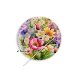 Needle Minder, Floral Needle Minder, Flower Needle Minder, Cross Stitch Needle Minder, Wildflowers Needle Minder, Flowers Cross Stitch