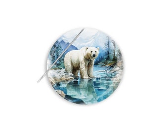 Polar Bear Needle Minder, Polar Bear Cross Stitch Needle Minder, Polar Bear Needle Nanny, Polar Bear