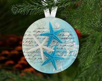 Starfish Christmas Ornament, Secret Santa, Stocking Stuffer, Ocean Christmas Ornament, Coastal Christmas Ornament