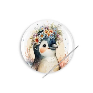 Penguin Needle Minder, Needle Keeper, Needle Minder, Cross Stitch Needle Minder, Penguin Needle Nanny, Penguin Cross Stitch