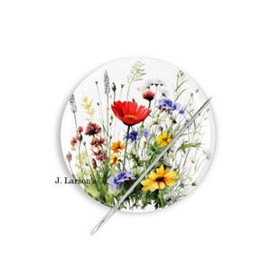 Needle Minder, Floral Needle Minder, Flower Needle Minder, Cross Stitch Needle Minder, Wildflowers Needle Minder, Flowers Cross Stitch