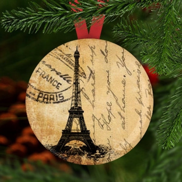 Paris Christmas Ornament,  Paris Ornament, Secret Santa, Stocking Stuffer,  Christmas Ornament, Paris Gift