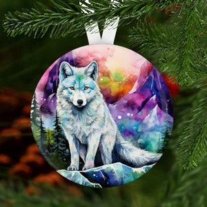 Wolf Christmas Ornament, Secret Santa Gift, Stocking Stuffer, Christmas Ornament, Wolf Ornament, Wolf gift