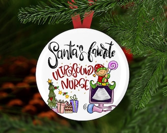 Ultrasound Nurse Christmas Ornament, Ultrasound Nurse Gift, Christmas Ornament, Ultrasound Nurse Ornament,