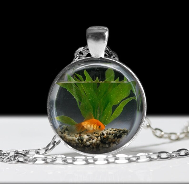 Goldfish Bowl Necklace Fish Jewelry Necklace Wearable Art Etsy