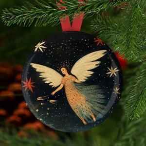 Angel Christmas Ornament, Folk Christmas Ornament, Folk Art Angel Christmas Ornament, Secret Santa, Stocking Stuffer