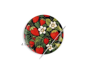 Needle Minder, Needle Keeper, Strawberry Needle Minder, Cross Stitch Needle Minder, Strawberry Needle Nanny,