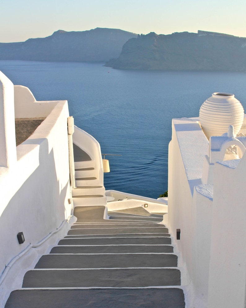 Santorini Staircase Greece Photography image 1