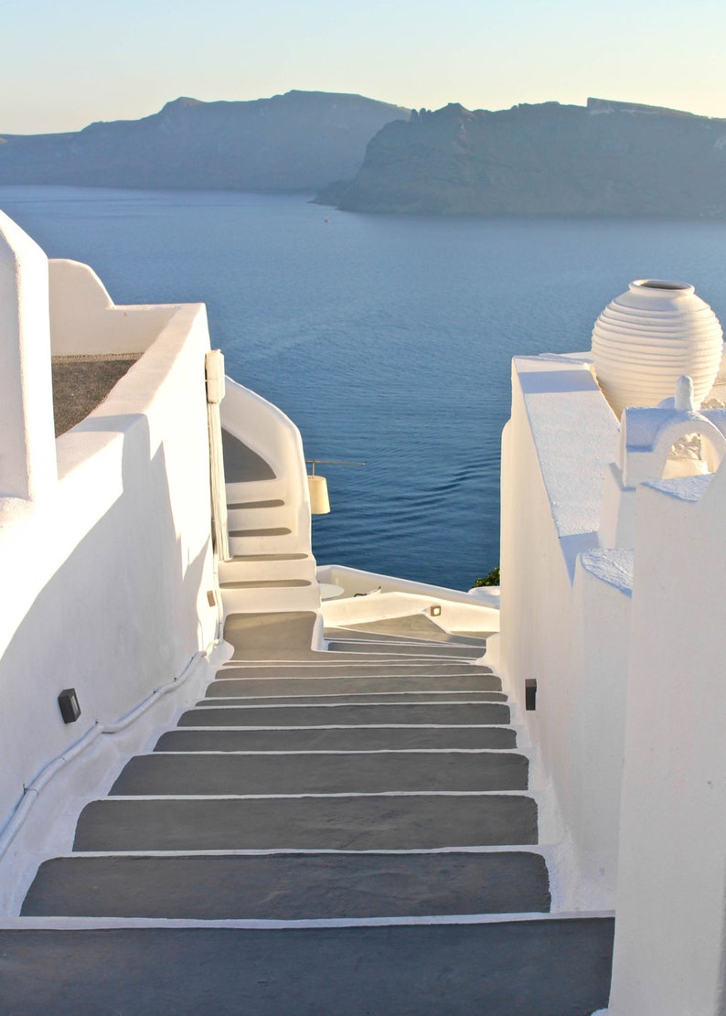 Santorini Staircase Greece Photography image 2