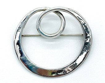 Broche Ancienne Corne D'Abondance Art Déco Années 1930/40 - Argent Rhodié Poinçonné - Très Belle