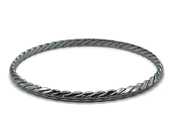 アクセサリー Vintage Silver Twist Bar Bangle 925 Vintage 925 Sterling Silver Interlocking Twist Design Stack