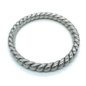 Vintage Sterling Silver Cable Twist Bangle Bracelet 8&quot;/ Sterling Silver Bangle Bracelet/ Vintage Sterling Bangle/ Puffy Sterling Bangle