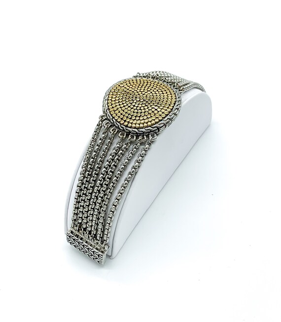 Vintage Lagos Style Wide Caviar Disk Multi Chain Silv… Gem