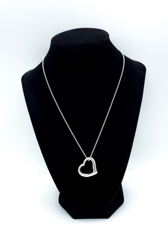 Vintage Sterling Silver Heart Charm Pendant Necklace 17"/ Sterling Silver Heart Necklace/ Sterling Silver Heart Pendant/ Ster Necklace