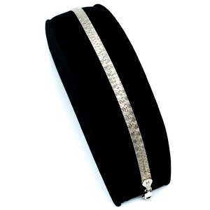 Vintage Sterling Silber Reversible Texturierte Herringbone Kettenarmband 7,75 &quot;/ Sterling Silber Herringbone Kettenarmband / Reversible Schmuck