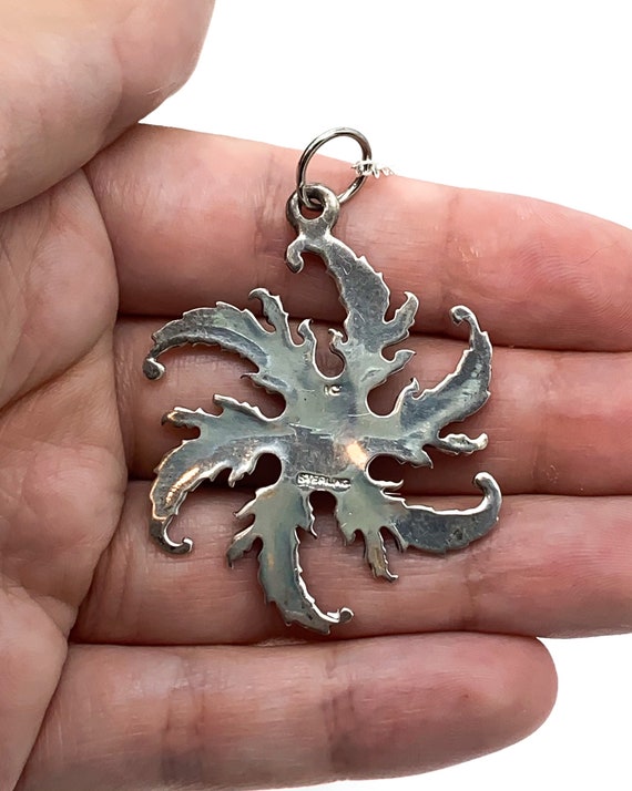 Antique Art Nouveau Sterling Silver Whirl Flower … - image 10