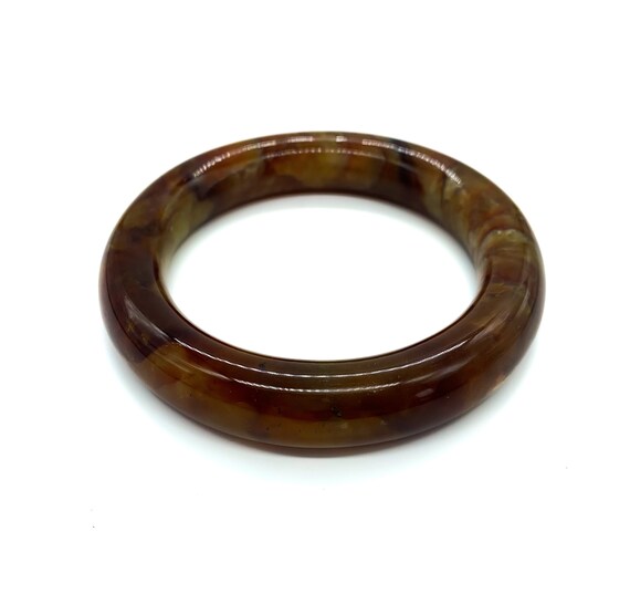 Vintage Thick Carved Red Jade Bangle Bracelet Inner Diameter 70mm