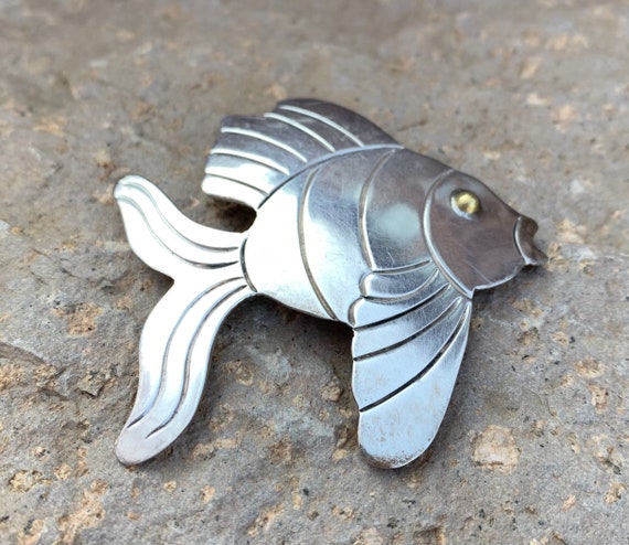 Vintage Taxco Sterling Silver Tropical Fish Penda… - image 2