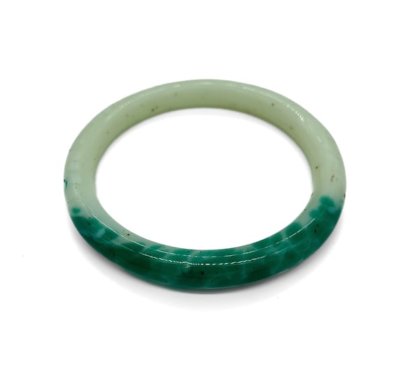Antique Art Deco Peking Jade Art Glass Bangle Bra… - image 5