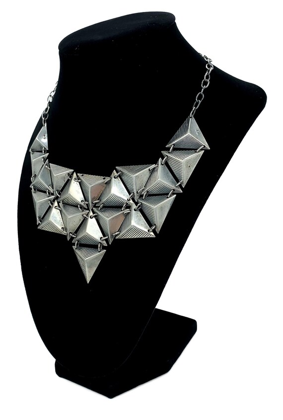 Vintage Modernist Sterling Silver Pyramid Triangl… - image 6