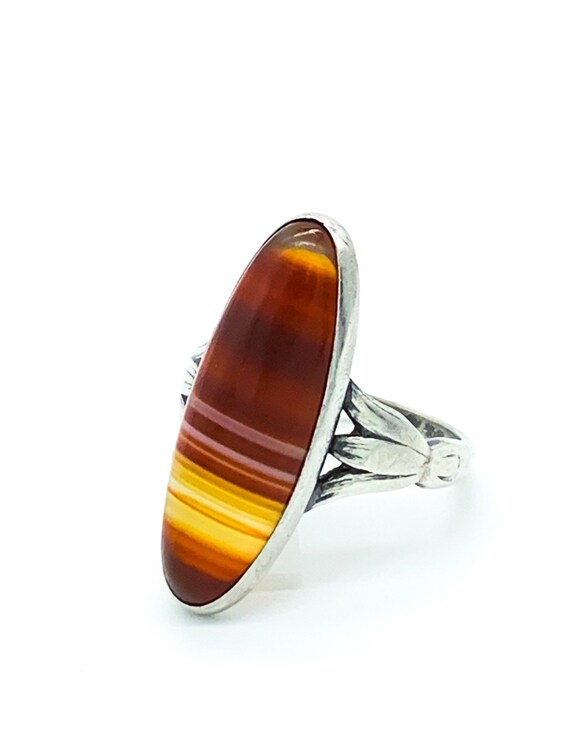 Antique Victorian Sterling Silver Red Banded Onyx… - image 4