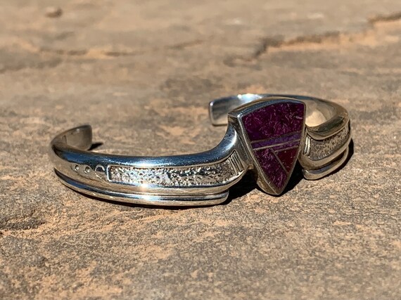 6.5 Inch Wrist Ray Tracey Vintage Native American Navajo Sterling Silver Inlay Bracelet 6.5 Inch Wrist Ray Tracey Vintage Native American Navajo Sterling Silver Inlay Bracelet