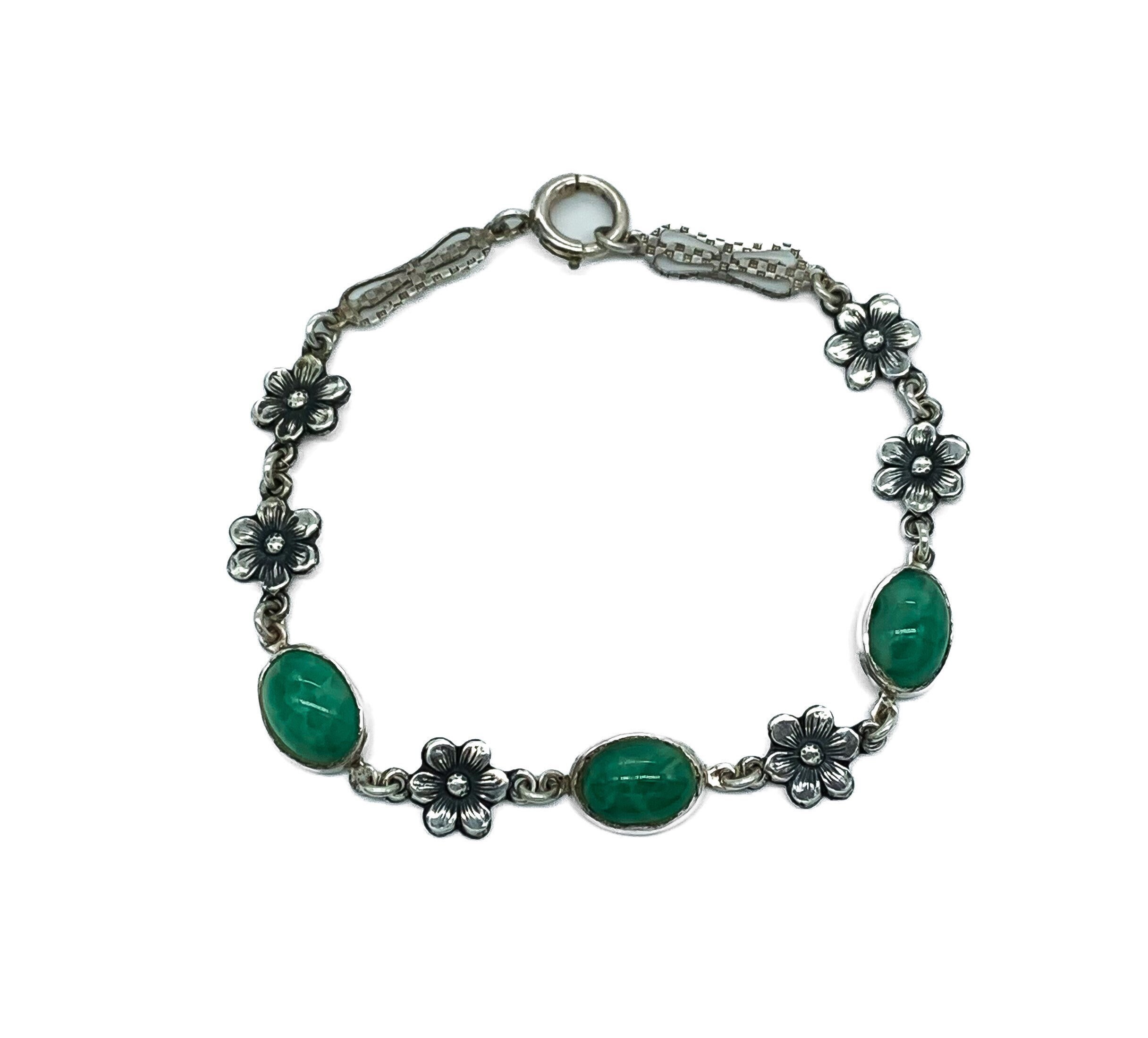Bracelet Ancien Chine Avec Pendentif Jade Et Fleurs Sculptées – Rare