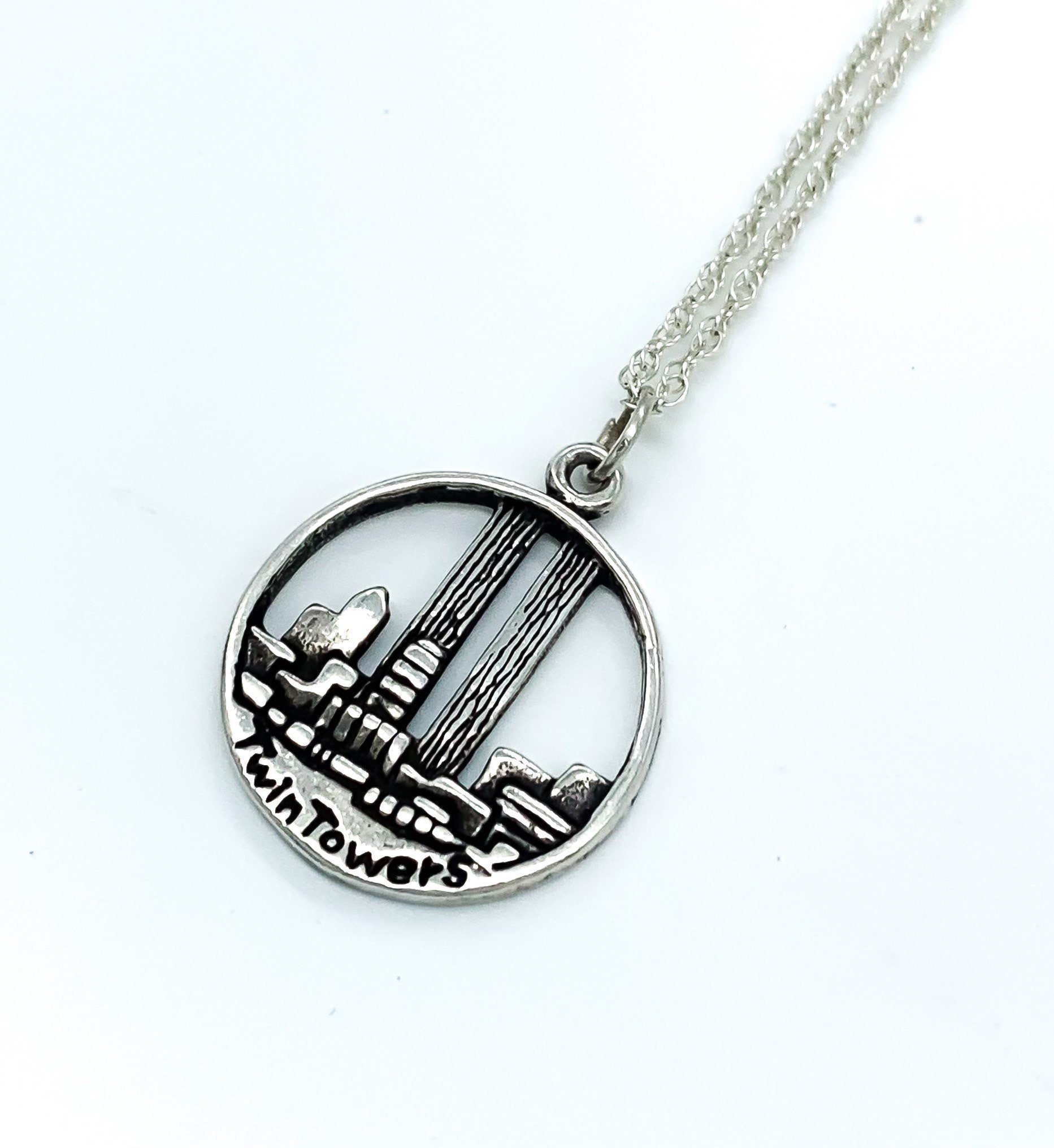 Vintage Twin Towers World Trade Center Sterling Silver