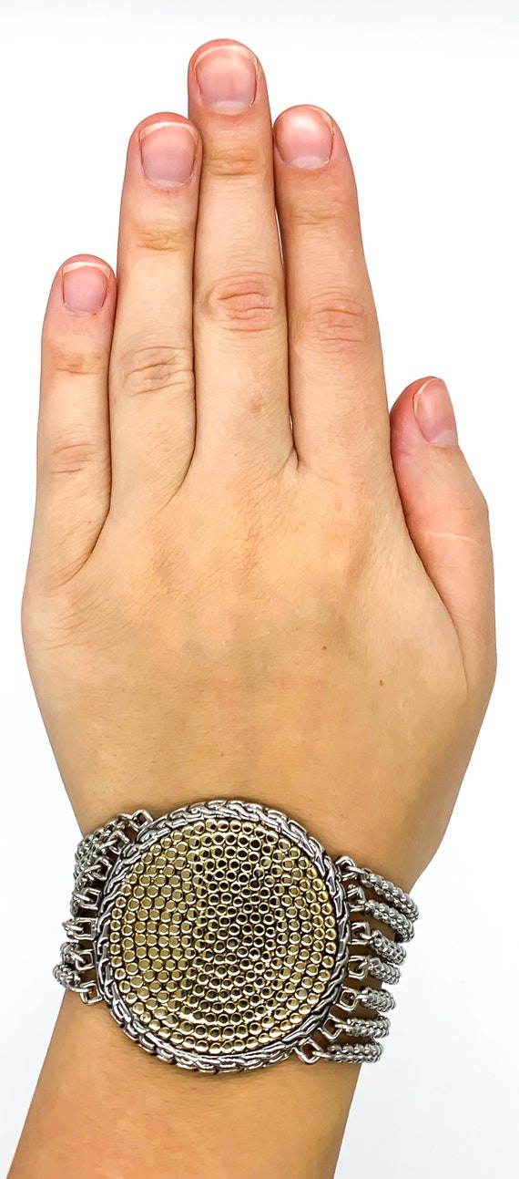 Vintage Lagos Style Wide Caviar Disk Multi Chain Silv… Gem