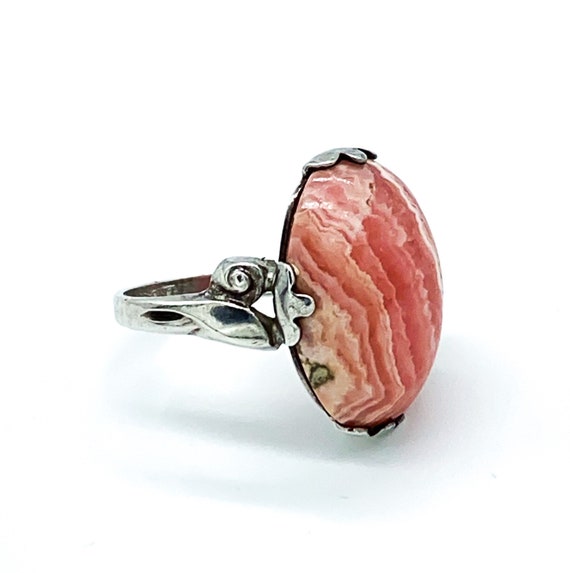 Antique Art Deco Sterling Silver Rhodochrosite Ca… - image 1