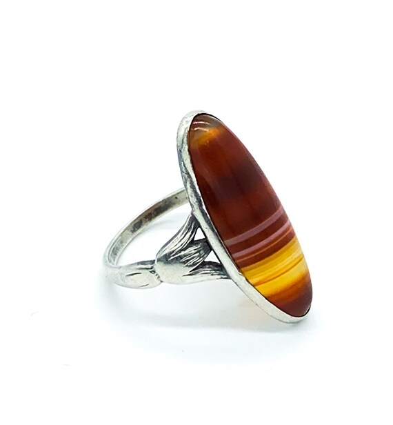 Antique Victorian Sterling Silver Red Banded Onyx… - image 5