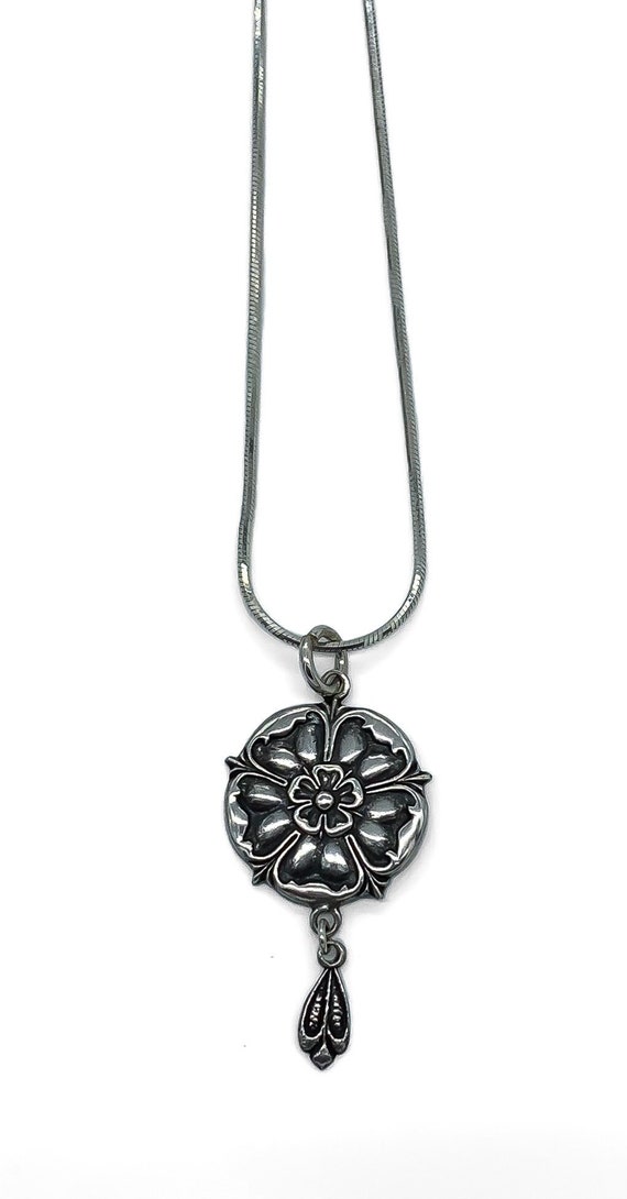 Antique Victorian Sterling Silver Poppy Flower Pe… - image 1