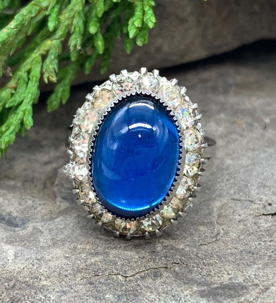 Antique Uncas Art Deco Sterling Silver Sapphire D… - image 1