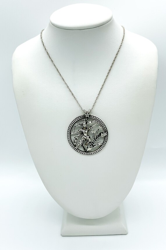 Vintage Sterling Silver Zodiac Virgo Pendant Neck… - image 4