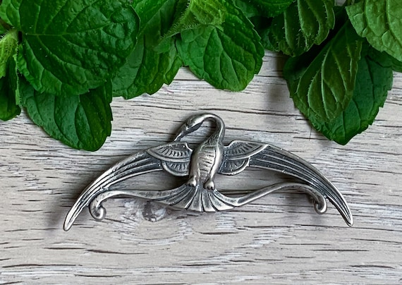 フランスアンティーク10's鳥ブローチ/アールヌーヴォー20'sヴィンテージ西洋骨董ΓOT フランス アンティーク 18金 ブローチ兼トップシードパール、ルビー