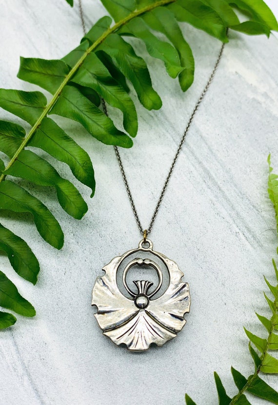 Antique Art Nouveau Sterling Silver Scottish Thist