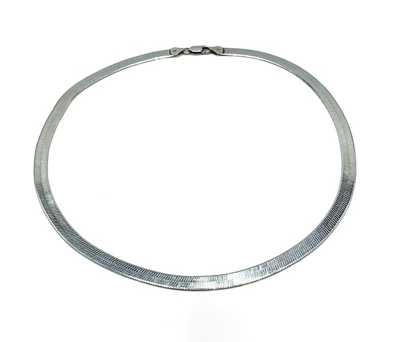 Vintage Sterling Silver Herringbone Chain Necklace 20"/ Sterling Silver Chain Necklace/ Vintage Sterling Necklace/ Sterling Silver Necklace